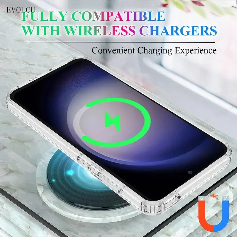 Funda acrílica transparente para Samsung Galaxy A55 A35 5G A15, funda magnética para carga inalámbrica Magsafe para A 15 35 56 16 - imagen 4