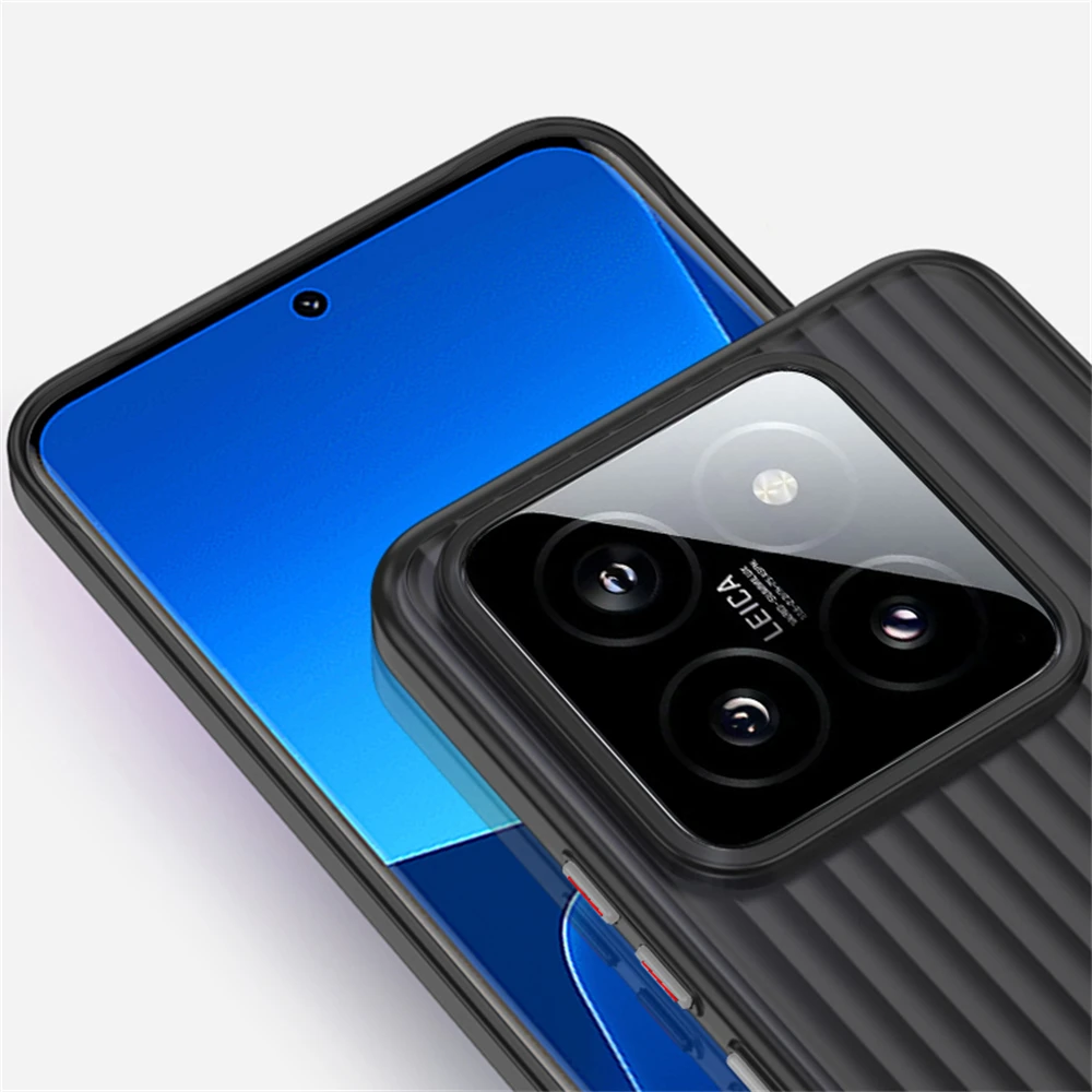 Funda de PC dura mate con patrón corrugado de lujo para Xiaomi Mi 14 13 Pro Ultra Mi14, funda trasera magnética de carga inalámbrica - imagen 2