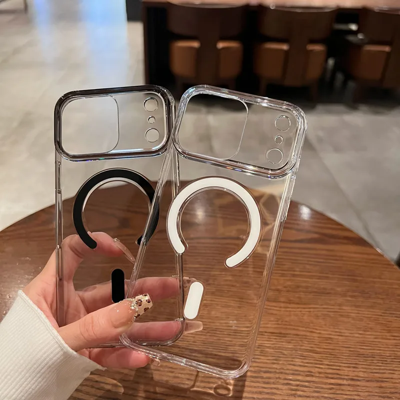 Para iPhone 17 16 Pro Max, iPhone Air Funda magnética ELVEV A prueba de golpes PC TPU Cubierta de teléfono de succión transparente - imagen 3