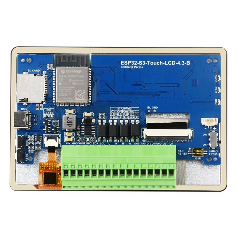 ESP32-S3 Placa de desarrollo de pantalla táctil cautiva LCD de 4,3 pulgadas 800X480 píxeles WIFI BTLE5.0 65K-RGB con Sensor/CAN/I2C/RS485 - imagen 3