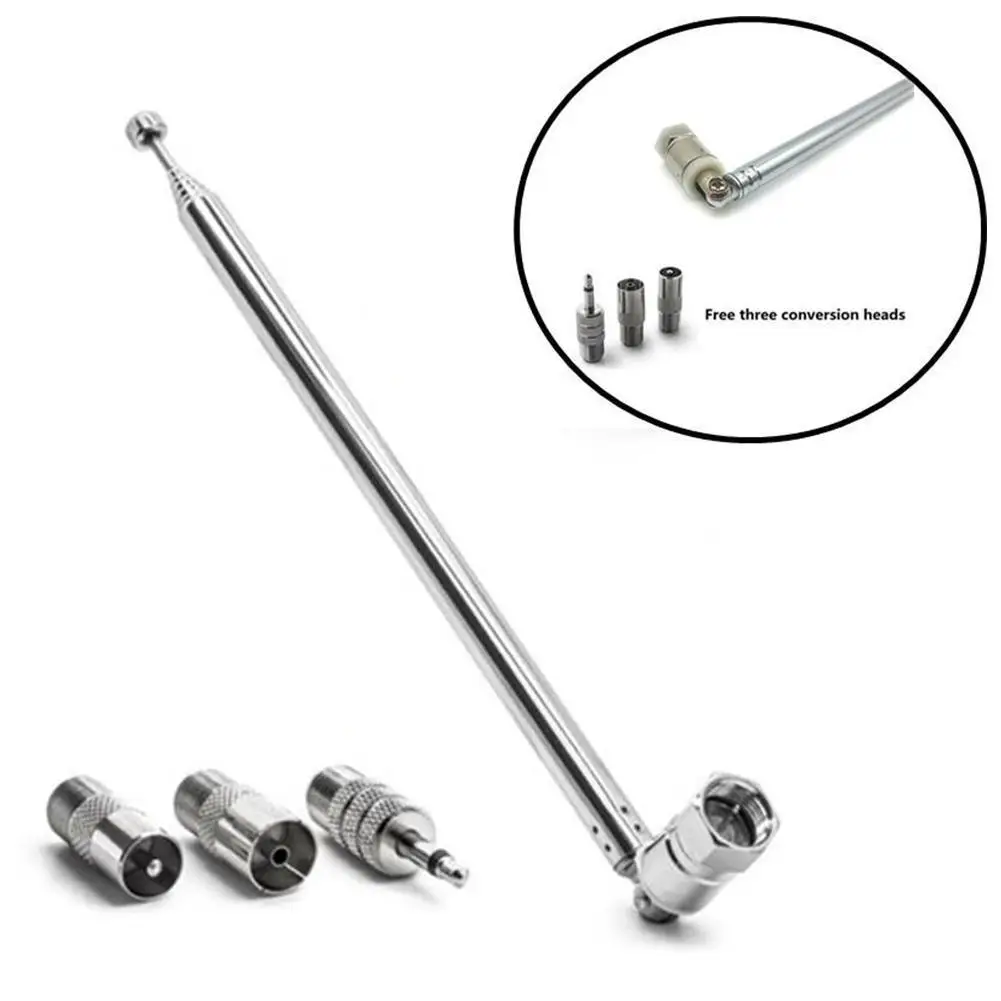 Adaptador de antena de varilla de 3,5mm, reemplazo de antena de Radio FM, tornillo telescópico, Conector de enchufe macho tipo F, amplificador de receptor estéreo AV