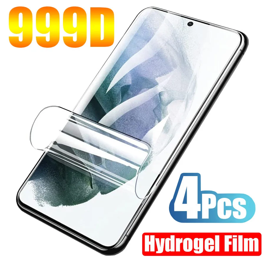 Protector de pantalla curvado 3D para móvil, película de hidrogel Ultra 5G para Samsung Galaxy Note 20, S20, S21, S22, S8, S9, S10, Note 10 Plus, 4 Uds. - imagen 2