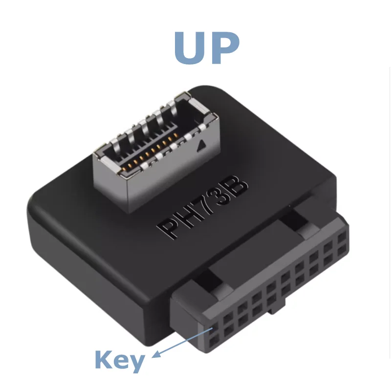 Cabecera interna USB 3,0 a USB 3,1/3,2 tipo C adaptador frontal tipo E convertidor de 20 pines a 19 pines para conector de placa base de pc Riser - imagen 5