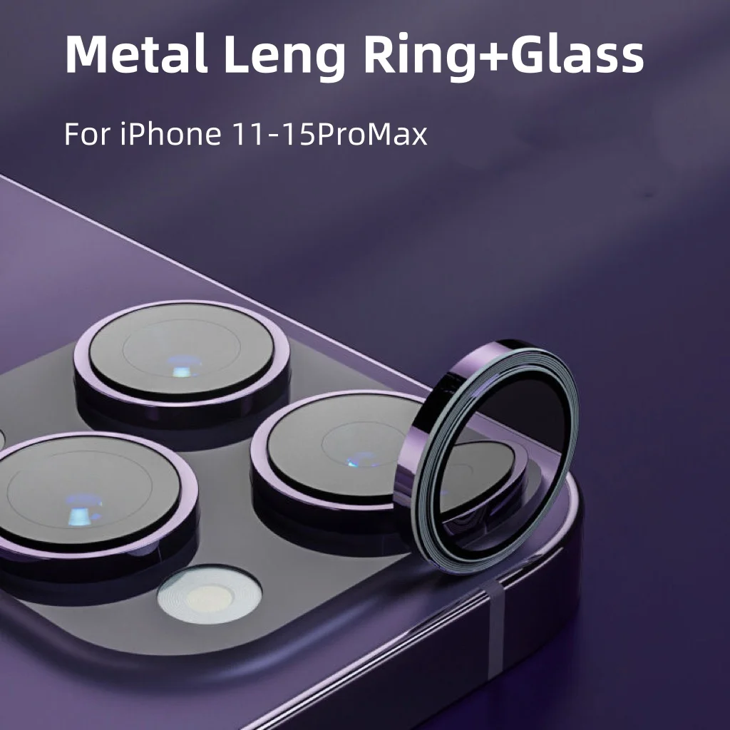 Protector de lente de cámara de color morado oscuro, 2-3 Uds., para IPhone 14, 15, 16 17Pro Max Plus 16 Pro Max 13Mini, accesorio de película de protección de vidrio - imagen 3