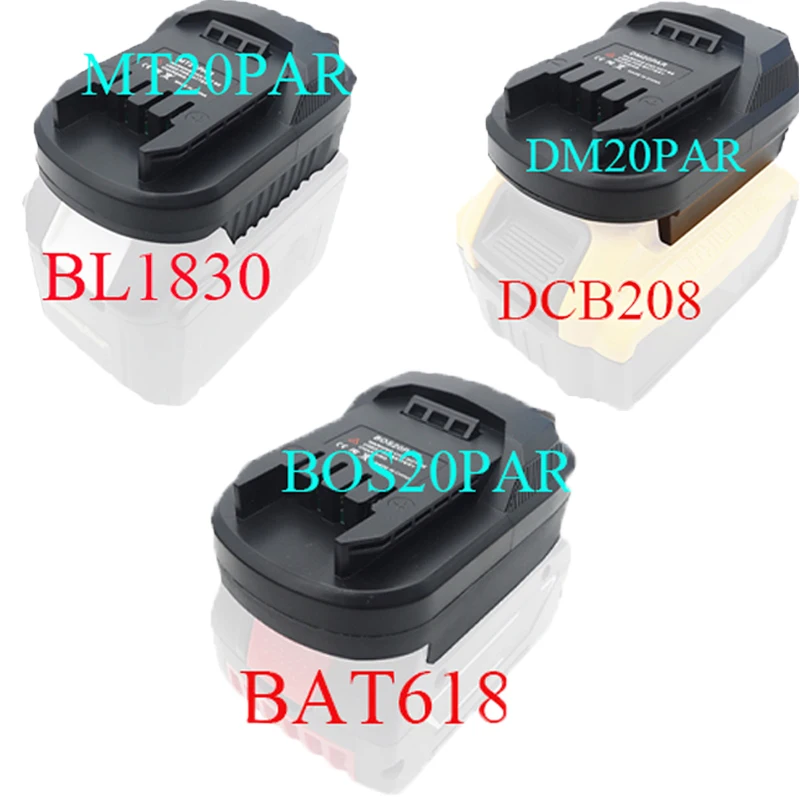 Adaptador de batería para herramientas Parkside X20V DM20PAR BOS20PAR MT20PAR Compatible con baterías Makita/Bosch/Milwaukee/DeWalt de 18V/20V - imagen 2