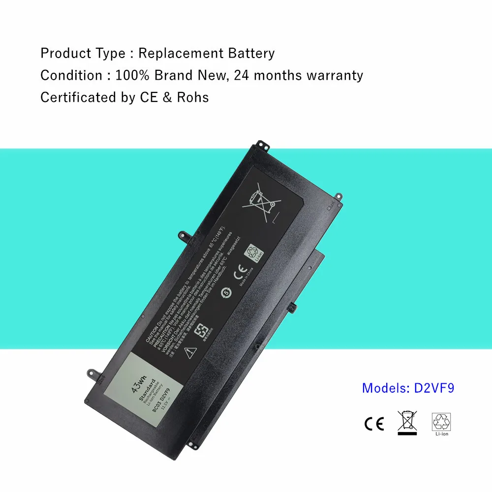 Batería de ordenador portátil D2VF9 para Dell Inspiron 15 7547 7548 7549 para Vostro 14 5459 Series 0PXR51 PXR51 4P8PH YGR2V 0YGR2V - imagen 2