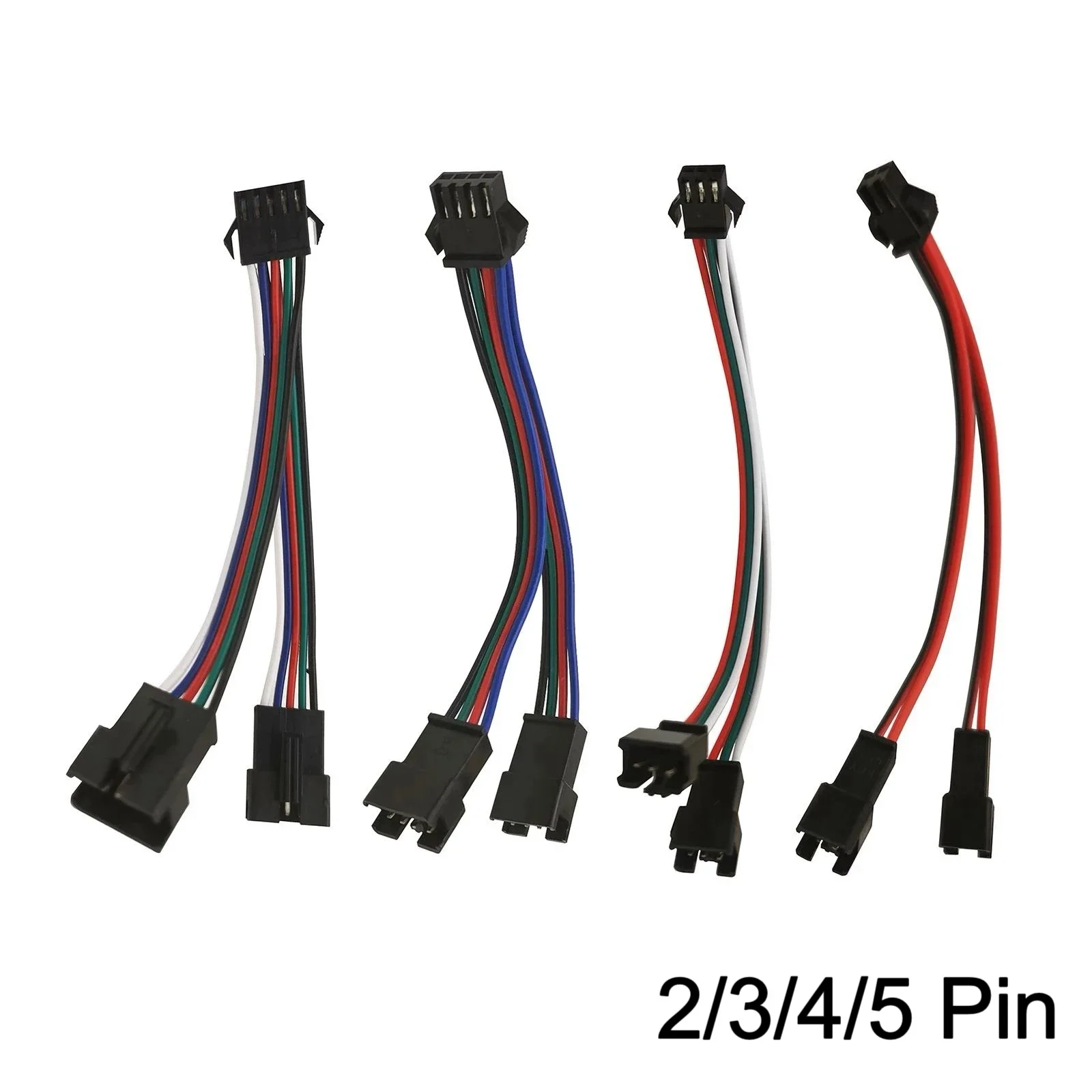 5/10 Uds 2pin 3p 4p 5p SM2.54 JST Cable conector divisor 1 a 2 Cable de enchufe macho a hembra 15cm para CCT RGBW tira de luz LED