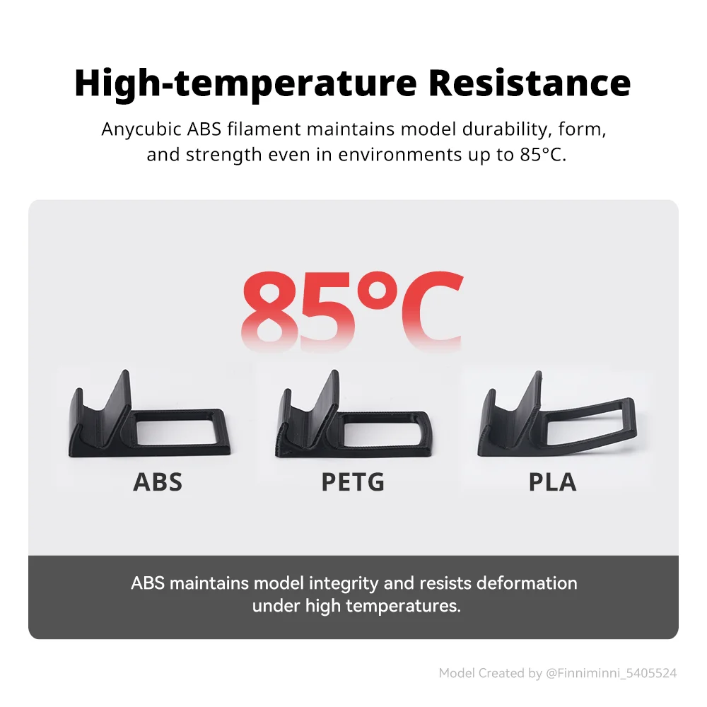 Filamento ABS ANYCUBIC, impresión 3D, resistencia al impacto PLA, resistencia a la temperatura, filamento de impresora 3D para Kobra 3 Max S1C - imagen 5