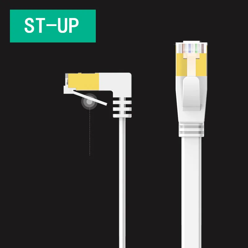 Cable Ethernet Cat6 ultradelgado Cable de conexión de red UTP con ángulo izquierdo hacia arriba y hacia abajo Cat 6 (categoría 6) 0,5 m/1 m/1,5 m/2 m/3 m/5 m Blanco - imagen 2