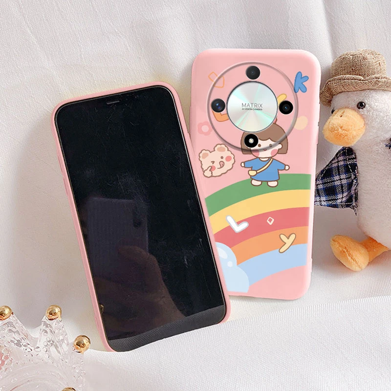 Funda de silicona suave para Honor X9b, carcasa de TPU con patrón de flores, funda de teléfono pintada de dibujos animados para Honor X9b X 9B, funda de protección trasera - imagen 3