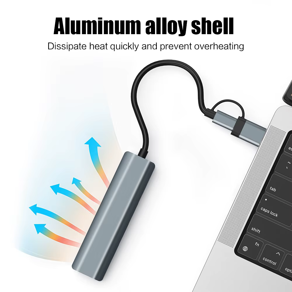 Hub USB-C 3.0 con Ethernet Gigabit y puertos USB-A para MacBook Pro - imagen 4