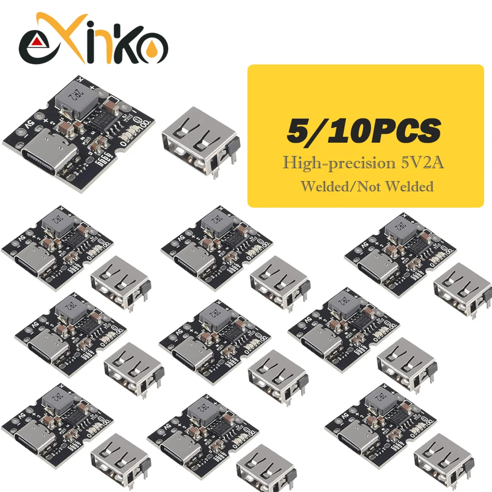 Módulo integrado de carga y descarga 5V2A de alta precisión, entrada tipo C compatible con batería de litio de 4,2 V, 5/10 Uds.