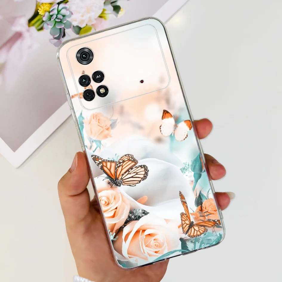 Para Xiaomi Poco X4 Pro 5G funda elegante con pintura de flores para Xiaomi Poco M4 Pro 5G funda de teléfono PocoM4 Pro funda de silicona suave - imagen 5
