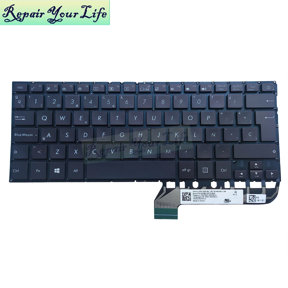 Teclado retroiluminado para ordenador portátil ASUS, accesorio para computador ZenBook UX430, UX430U, UX430UA, UX430UQ, UX430UN, 2627LA00 - imagen 4