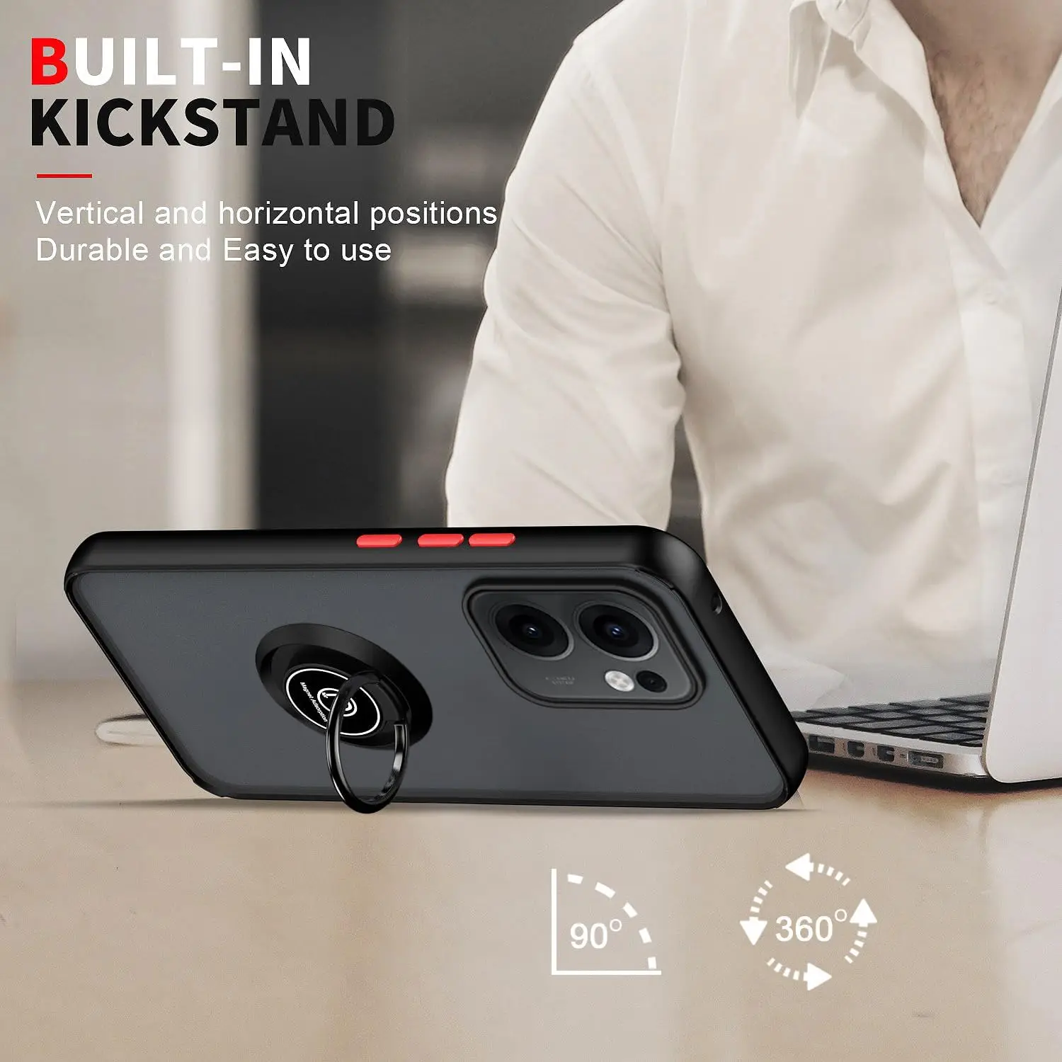 Funda mate armadura para OPPO Reno 13F 13FS 5G Reno13 F FS Reno 13 Pro cubierta anillo soporte magnético a prueba de golpes Coque Fundas - imagen 3