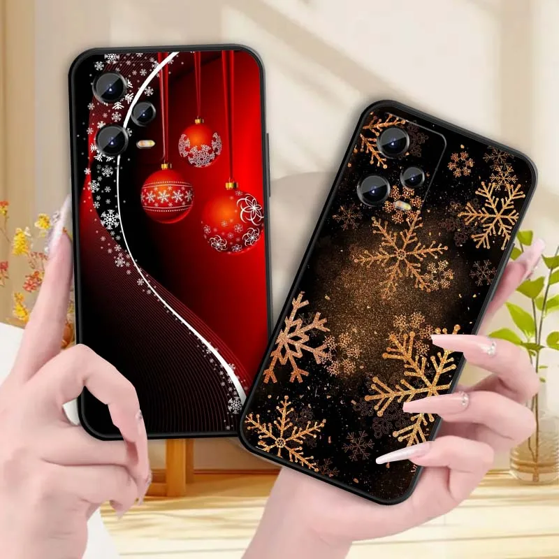 Funda de teléfono con diseño de ciervo luminoso, regalo de Navidad para Xiaomi Redmi Note 14, 13, 12, 12S, 11E, 11S, 11T Pro Plus, 4G, 5G, funda negra suave de TPU - imagen 2