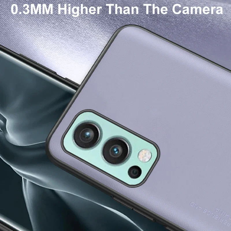 Funda de teléfono de cuero de lujo para OnePlus Nord 2 5G Nord2, funda trasera de silicona mate, funda de protección completa para One Plus Nord 2 Coque - imagen 3