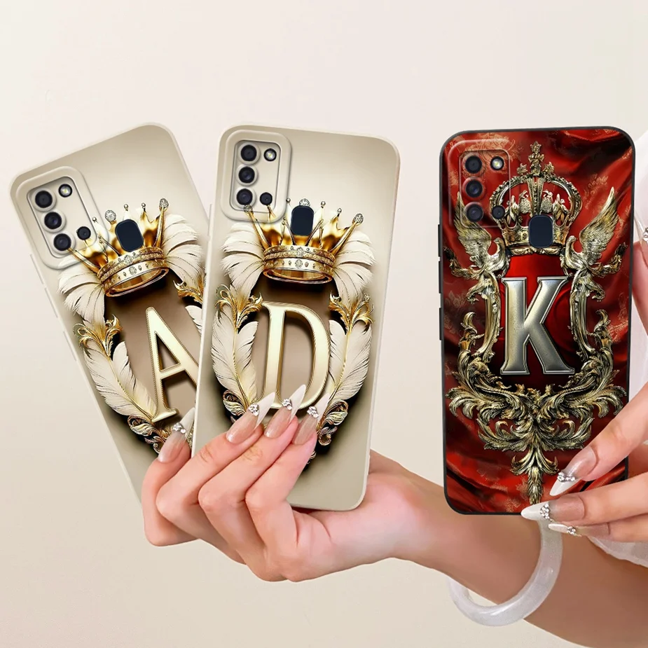Para Samsung Galaxy A21s funda SM-A217F Cool Crown letras cubierta a prueba de golpes funda de teléfono para Samsung A21s A 21s GalaxyA21s bolsas suaves
