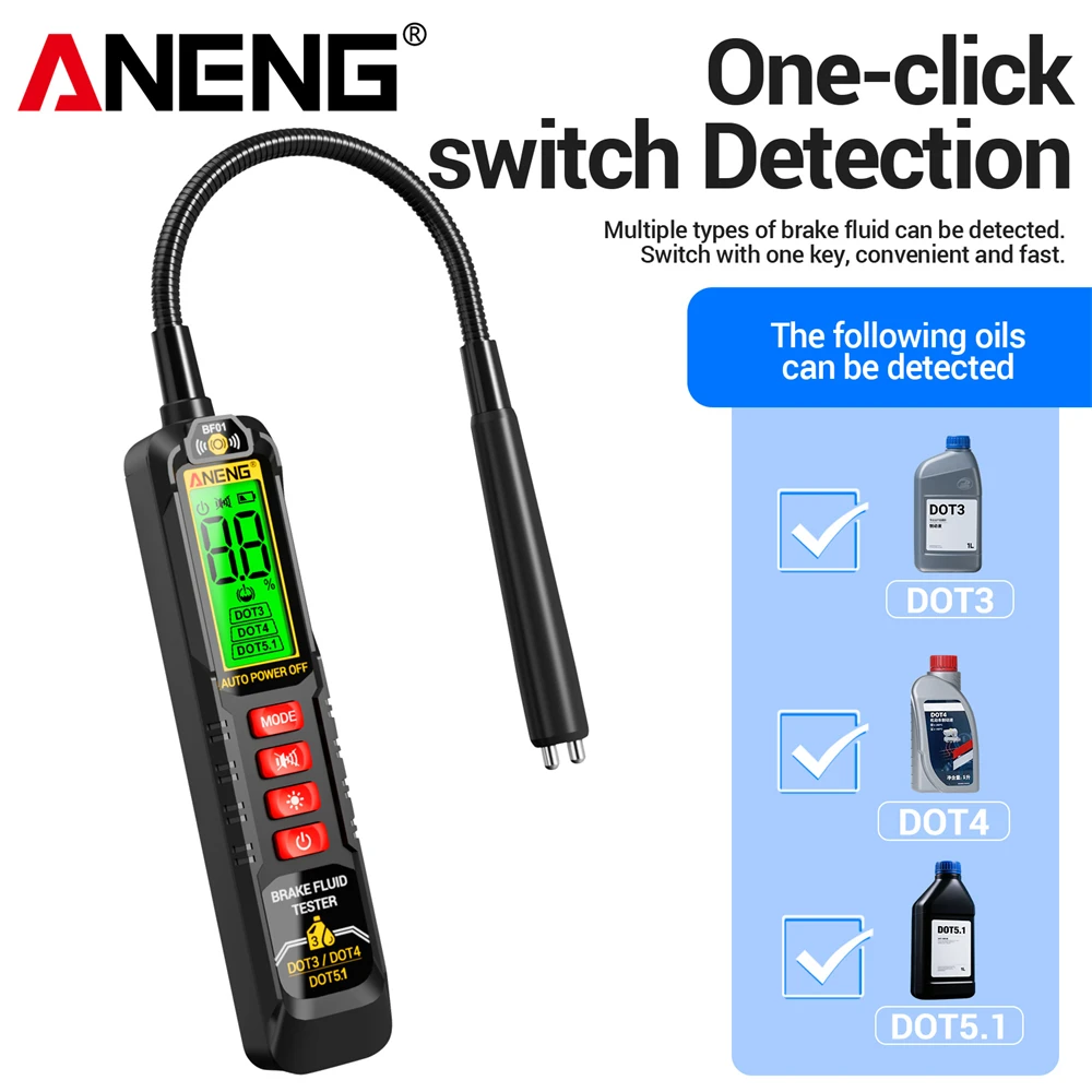 Probador de líquido de frenos Universal, Detector de control de calidad del aceite ANENG BF01, líquido de frenos Digital, herramientas de prueba de aceite de frenos de coche - imagen 4