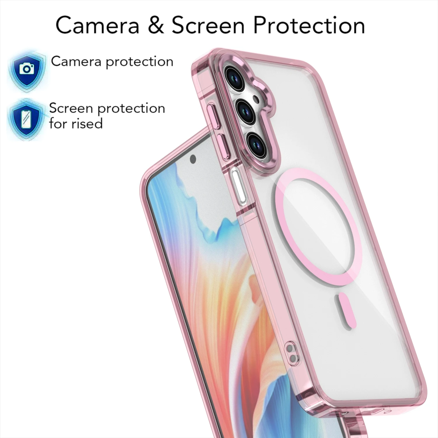 Funda magnética inalámbrica para Samsung Galaxy A04 A05 A13 A14 A15 A25 A32 A35 A51 A52 Magsafe, funda protectora transparente de alta dureza - imagen 5