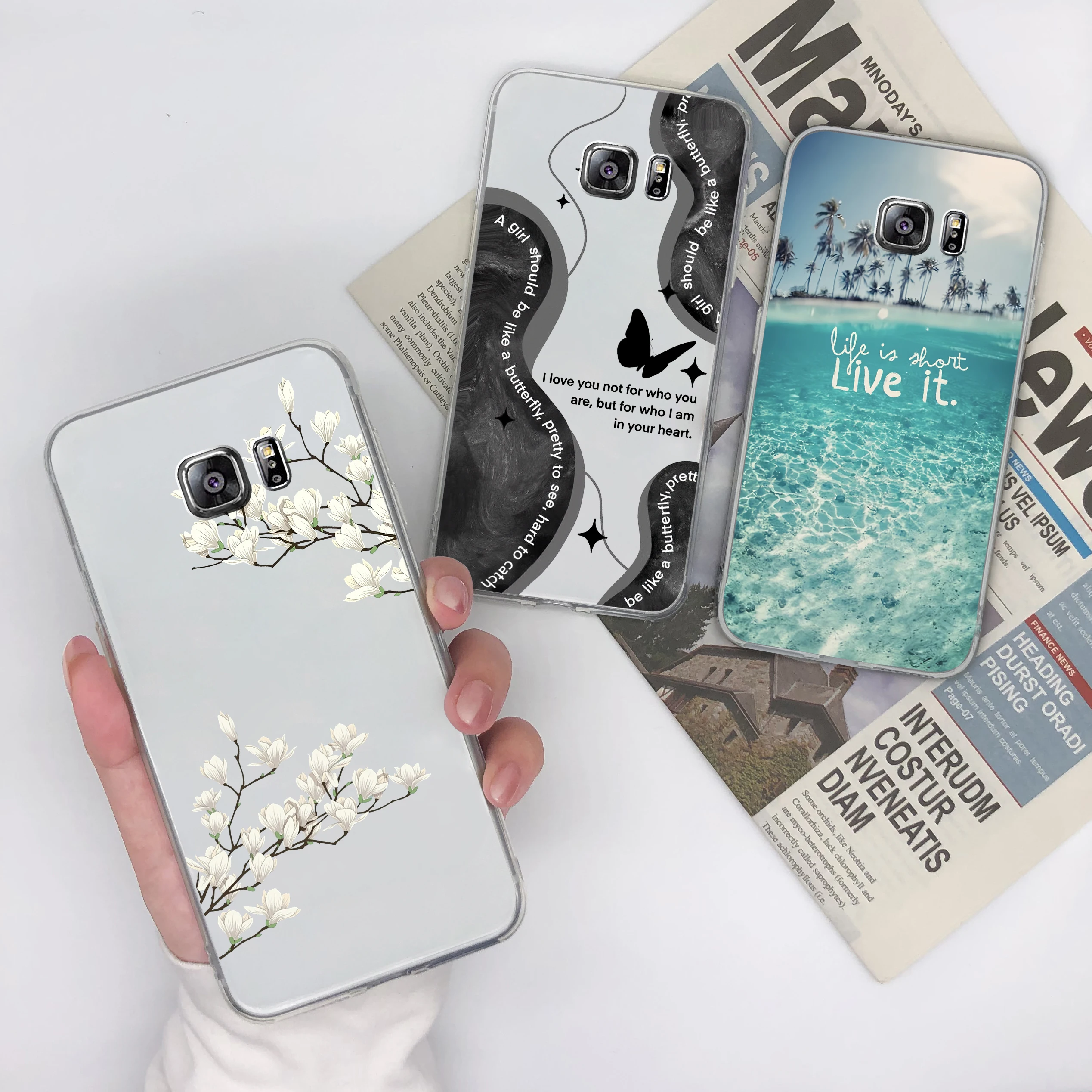 Para Samsung Galaxy Note 5 funda de teléfono gradiente flor contraportada para Samsung Note5 suave transparente silicona anticaída contraportada - imagen 4