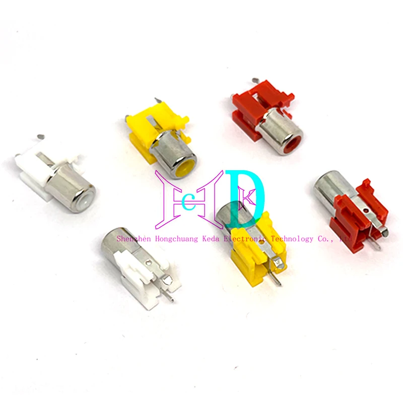 5 uds AV Co-Core enchufe 3Pin RCA asiento de un solo orificio PCB soldado Audio y vídeo enchufe lotus Seat AV-8.4-6A - imagen 4