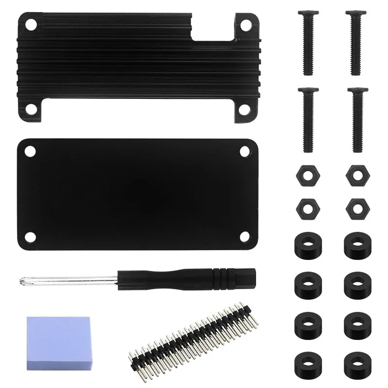 Banana Pi M2 Zero carcasa de aleación de aluminio protección carcasa de Metal carcasa de refrigeración pasiva para BPI-M2 Zero con destornillador - imagen 2