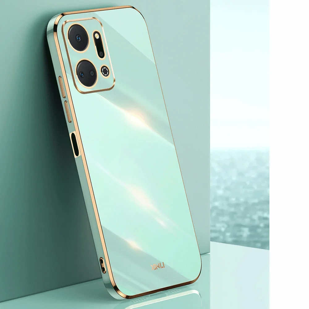 Para Honor X7A funda de lujo chapada cuadrada HONOR X7a funda de teléfono RKY-LX2 RKY-LX3 silicona suave a prueba de golpes x7a contraportada X7A Fundas