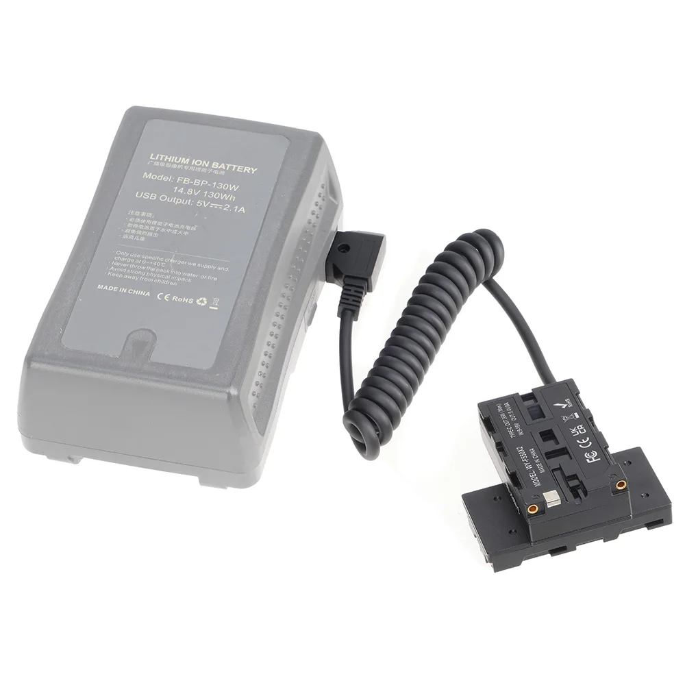 FOTGA-batería simulada d-tap a Cable en espiral de NP-F550 de doble cara, acoplador de CC, accesorio para Monitor/luz/micrófono/transmisor receptor - imagen 3