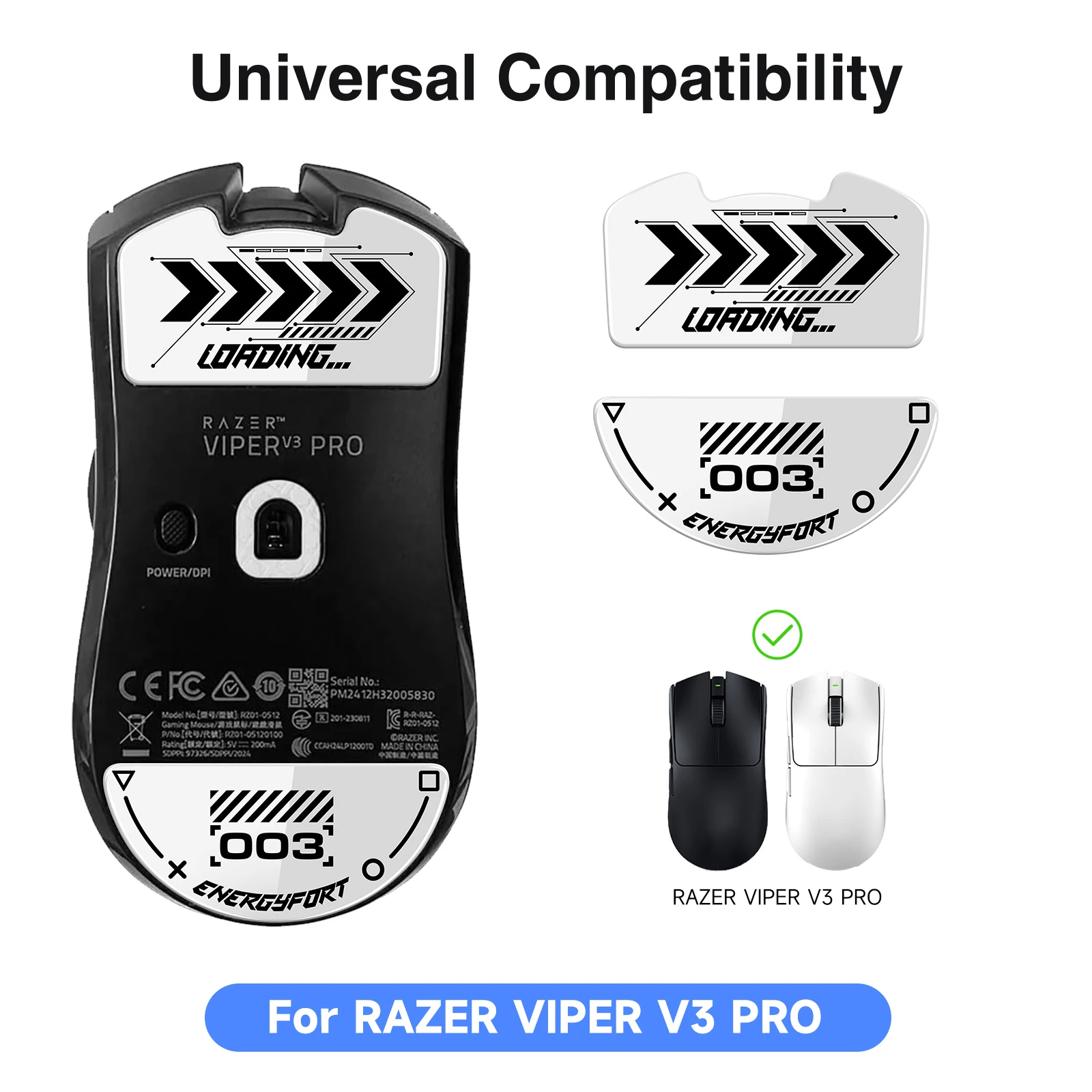 Pies de ratón de superficie pulida superrápida, vidrio impecable ultrafuerte, suela duradera, patines de ratón para Razer Viper V3 PRO - imagen 3