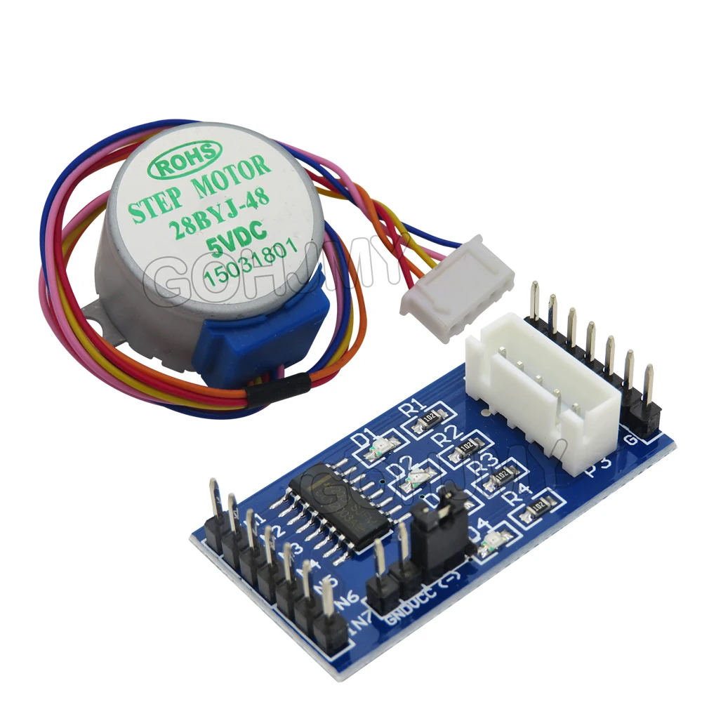Motor paso a paso 28BYJ48 de 5V CC, Motor paso a paso de reducción de 25cm, 4 fases 28byj48 para Arduino, Kit de bricolaje, placa de controlador ULN2003 - imagen 2