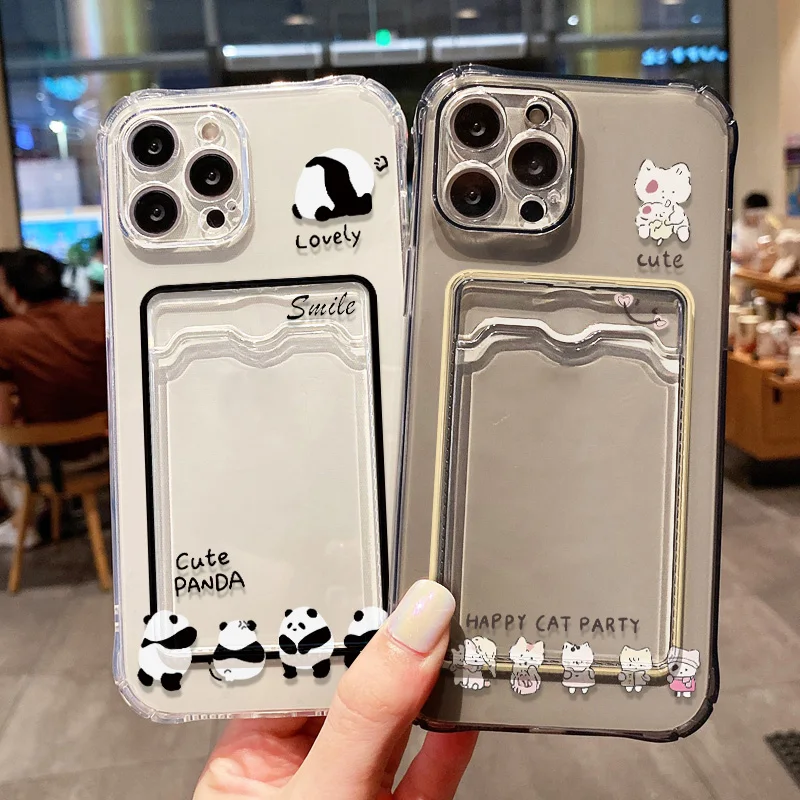 Funda de teléfono con bonitos dibujos de animales para iPhone 13, funda para iPhone 15, 11, 16, 14, 12, 17 Pro Max Air 7, 8 Plus, 16e XR SE, funda suave para tarjetas - imagen 2