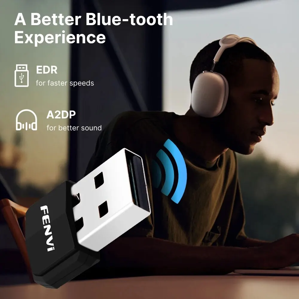 Fvi-adaptador Dongle USB Blue-tooth 5,4, controlador inalámbrico gratis para PC, ratón, teclado, música, tarjeta de Audio, receptor, transmisor y altavoz - imagen 3