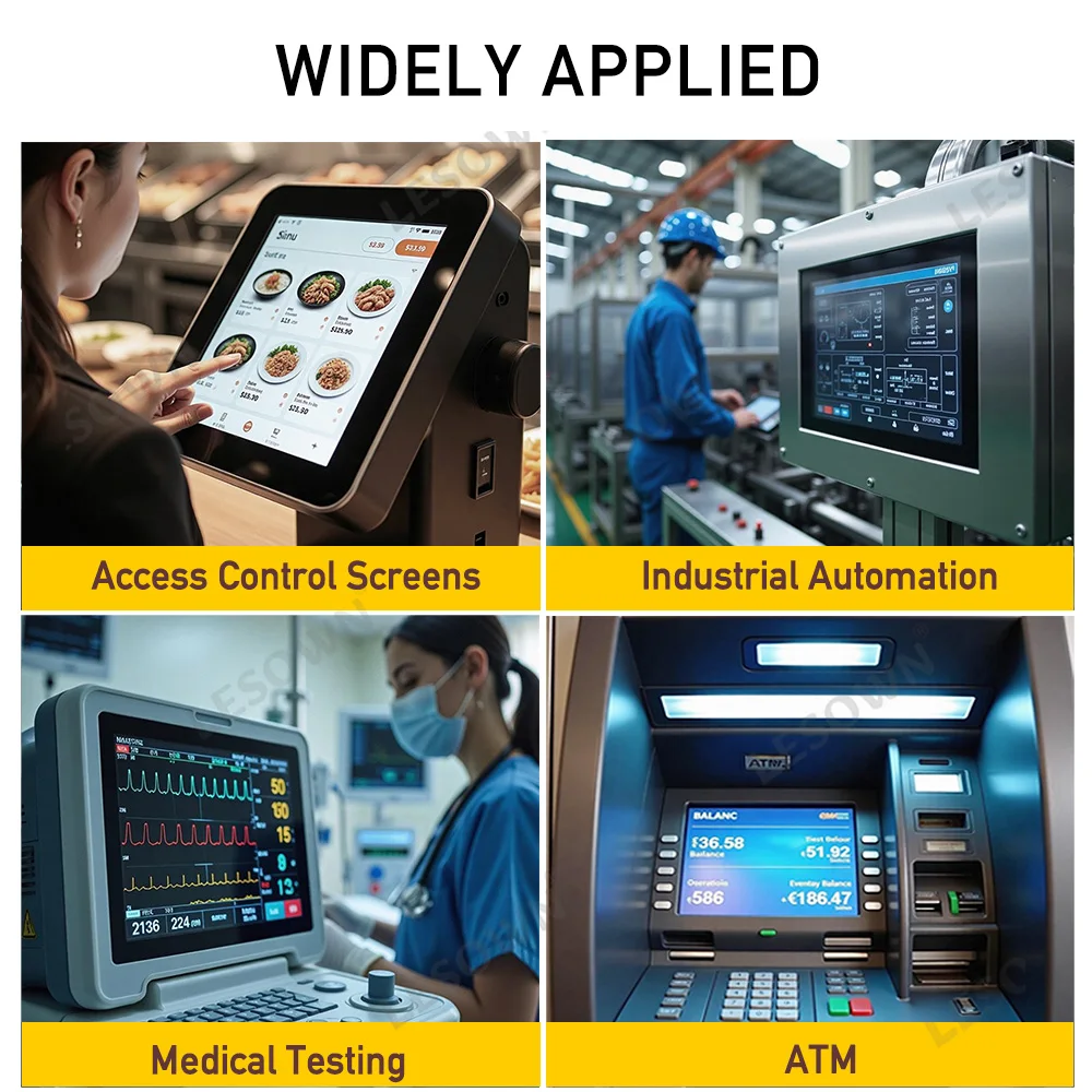 LESOWN 10,1 pulgadas 1280x800 pantalla de alto brillo 300cd/m2 / 600-1000cd/m2 Monitor integrado pantalla de montaje en Panel para PC TV CCTV - imagen 2