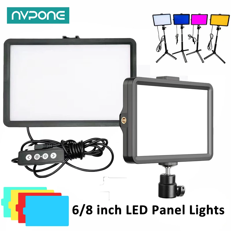 Luz Led regulable para vídeo y fotografía, lámpara de relleno con soporte para trípode, 6/8 pulgadas, para estudio fotográfico - imagen 2