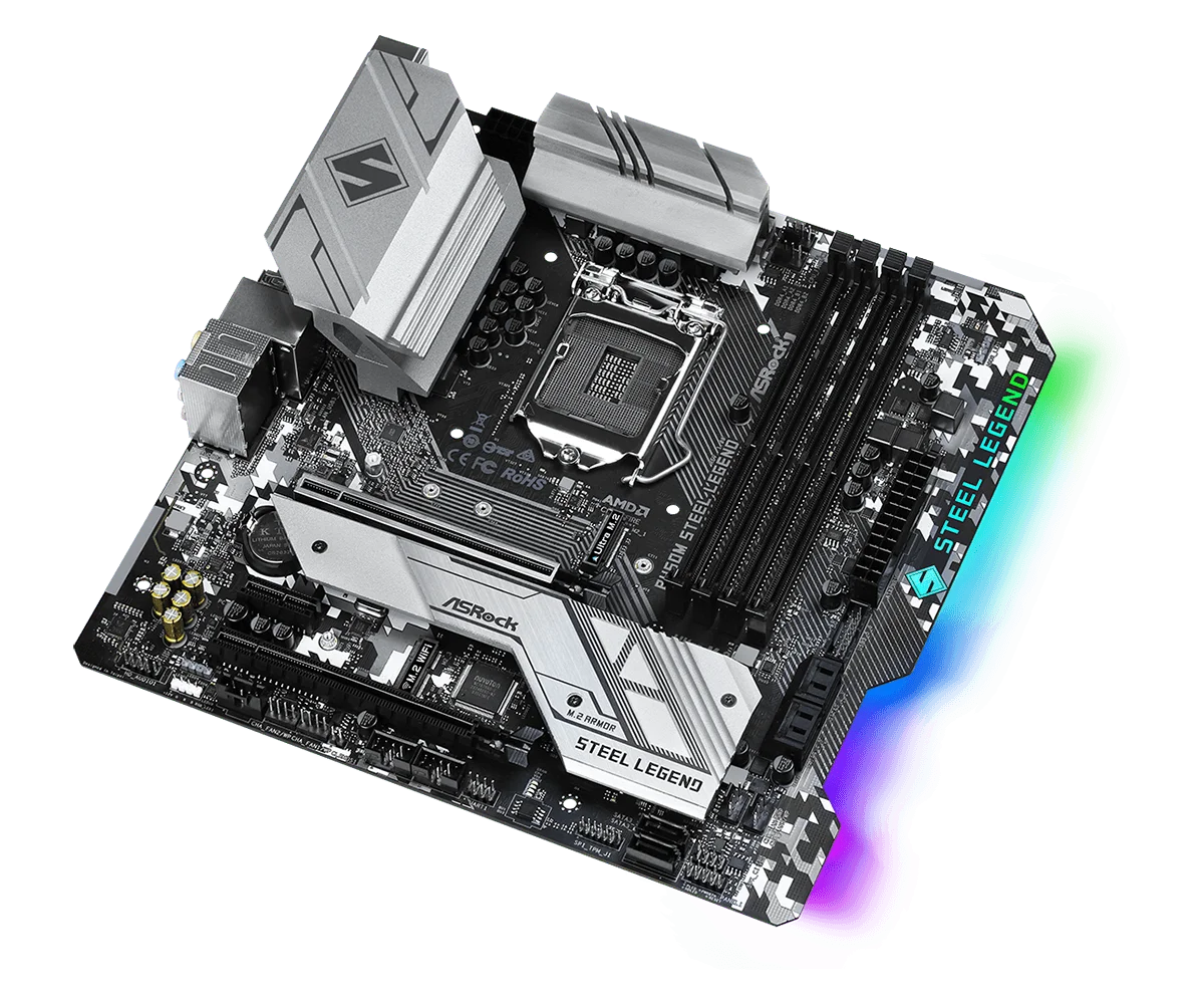 ASROCK B460M STEEL LEGEND placa base Socket 1200 Intel B460 DDR4 128GB compatible con i9-10900 i5-10400 i3-10105 i3-10300 cpu - imagen 2