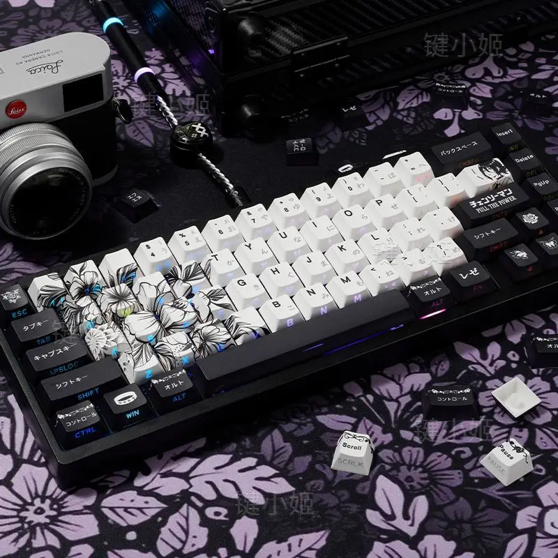 130 teclas Reze Keycaps motosierra hombre tema Anime PBT Dye-sub teclado Keycap PBT Cherry perfil Keycap para Made68 Mad68 Wooting 60 - imagen 3