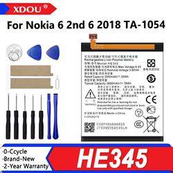 Nueva batería HE345 de 3060mAh para Nokia 6 2nd 6 2018 TA-1054 HE 345 baterías de teléfono batería + herramientas