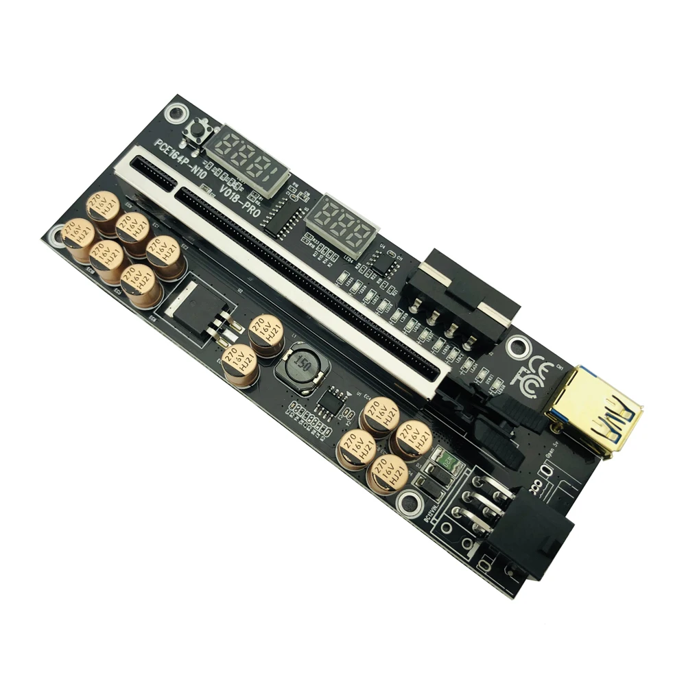 Tarjeta elevadora VER018 PRO PCI-E X16 negra, Cable USB3.0 018 PLUS PCI Express 1X a 16X, extensor, adaptador PCIe para minería GPU BTC - imagen 3