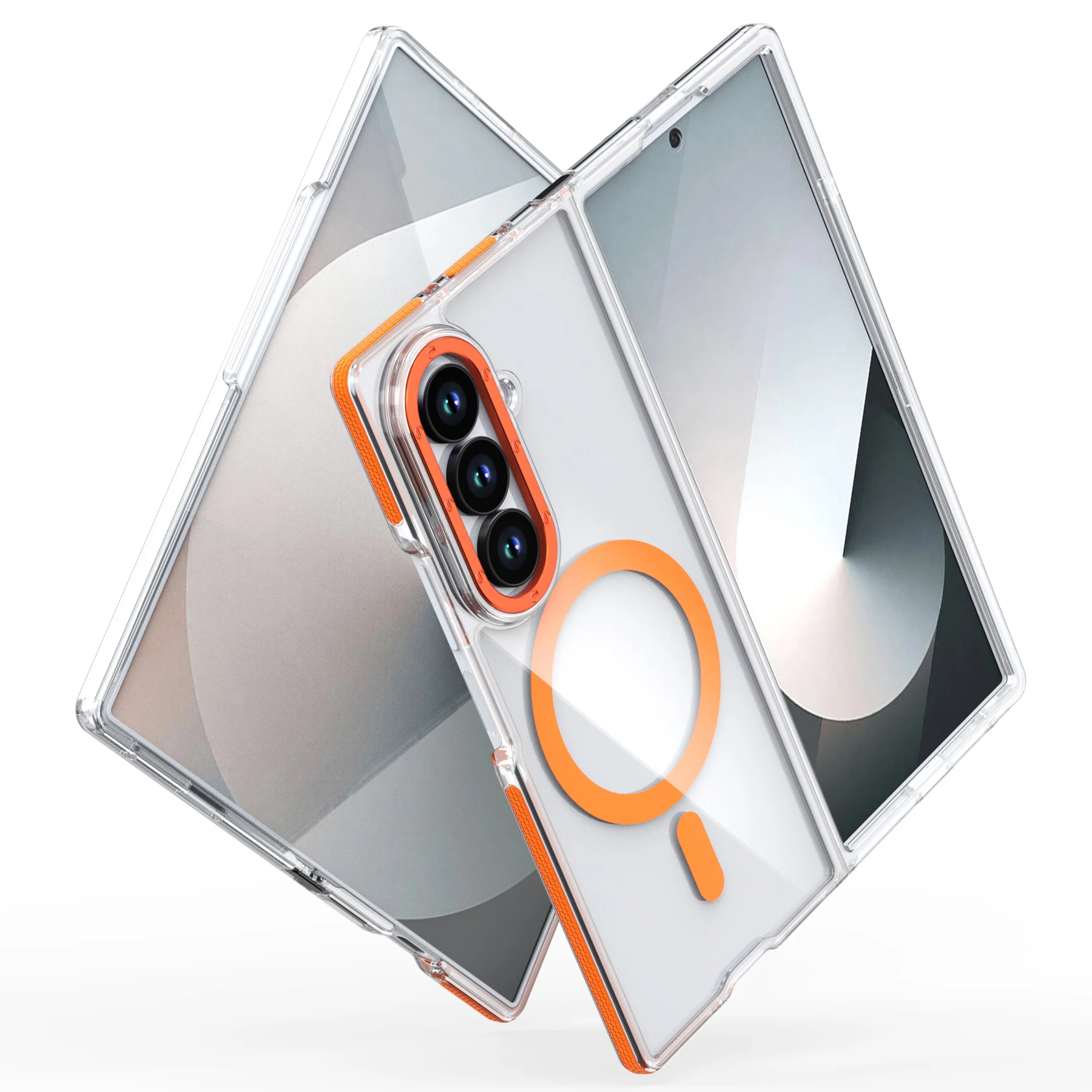 Para Samsung Galaxy Z Fold7 funda dura transparente magnética carga inalámbrica cubierta protectora trasera para Z Fold 7 6 carcasa de teléfono - imagen 4