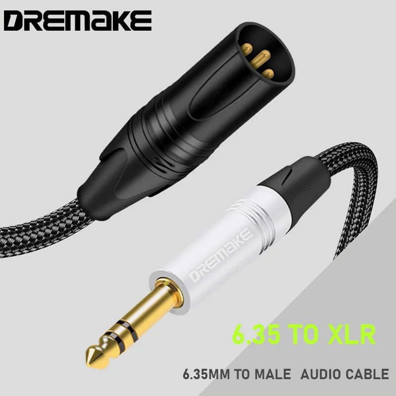 Cable macho TRS a XLR de 1/4 de pulgada, Cable equilibrado de 6,35 mm, adecuado para cables profesionales en guitarras, mezcladores y estudios de grabación - imagen 2