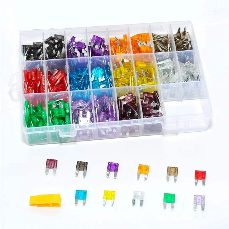 Surtido de fusibles para coche, Kit de fusibles 2A-40A automotrices de repuesto de tamaño pequeño/mediano para coche, barco y camión, 243 piezas - imagen 4