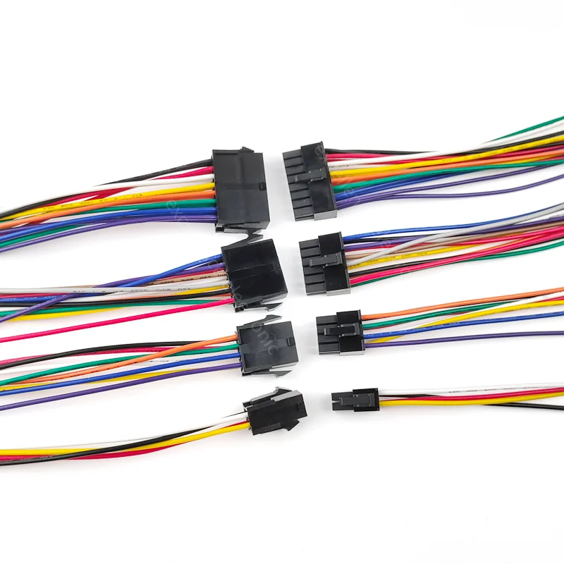 Arnés de cables para coche, color negro, 5557/5559, 4,2mm, 4P/6P/8P/10P/12P/14P/16P/18P/20P/22P/24 Pines, 2 unidades conector 1007-18AWG, 30CM de longitud
