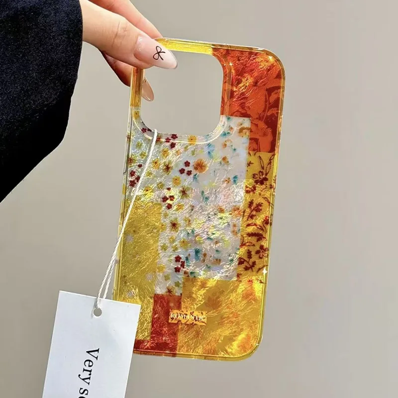 Funda de teléfono para iPhone 17 Pro Max 16E 16 15 14 13 12 11 XS X XR 7 8 Plus SE2 rejilla de empalme de aire cubierta de silicona con patrón Floral Capa - imagen 3