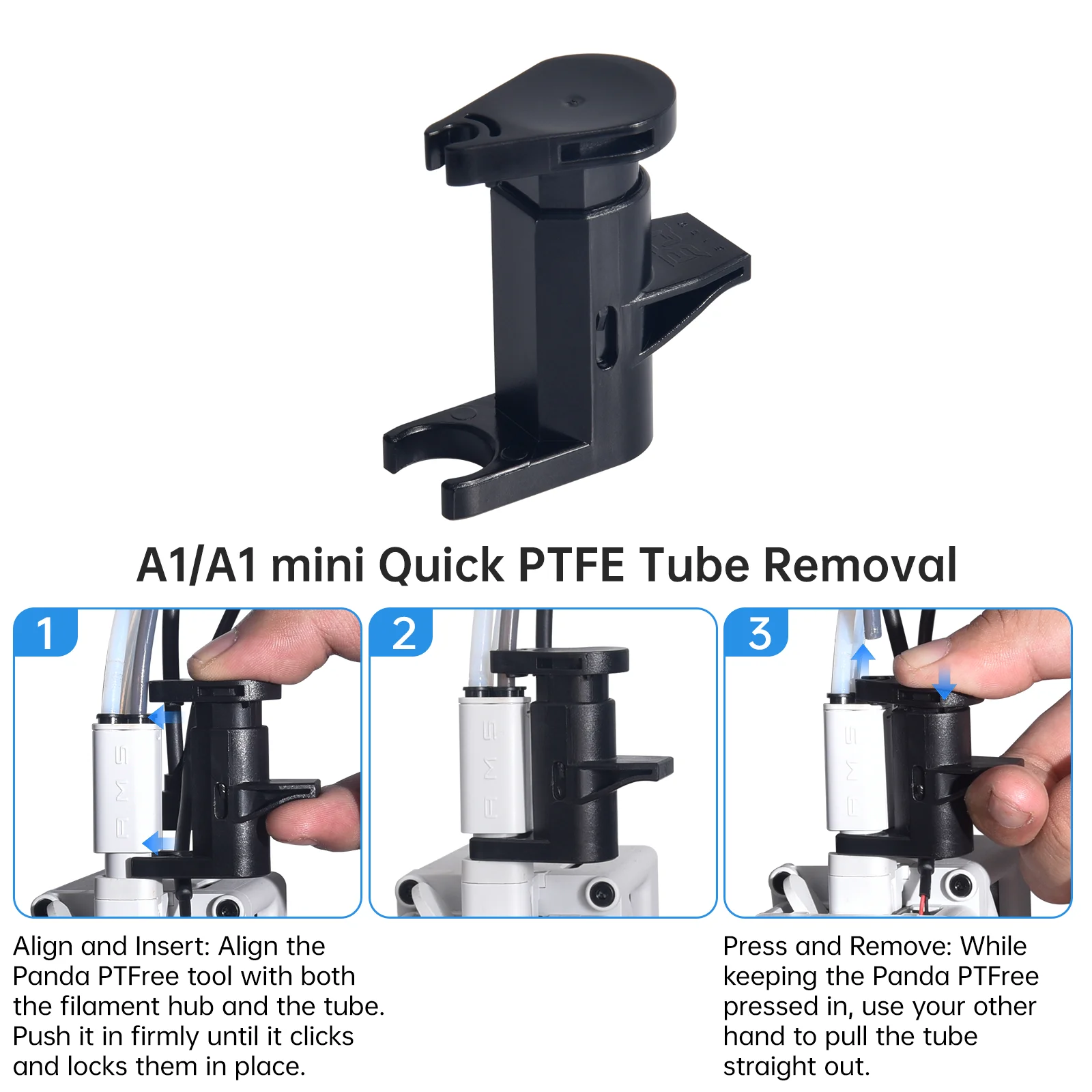 BIQU Panda PTFree Elimina tubos de PTFE con facilidad para Bambu Lab A1. Impresoras 3D mini A1, P1P P1S, X1C, X1E - imagen 5