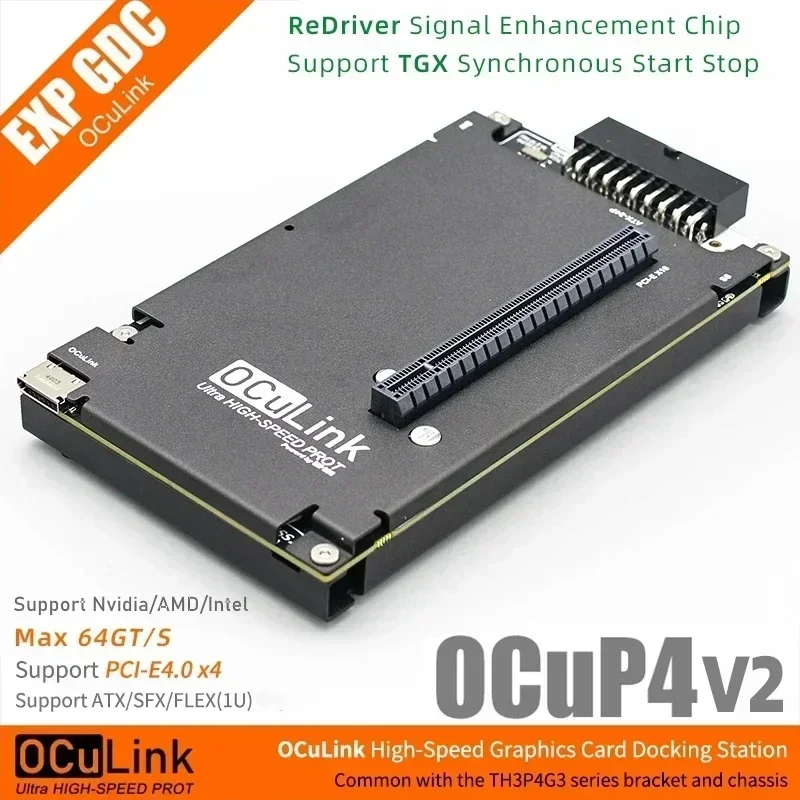 Nuevo OCuP4V2 OCuLink GPU Dock con Chip ReDriver caja de Metal NVME M.2 a adaptador OCulink para ordenador portátil Mini PC a tarjeta gráfica externa - imagen 5