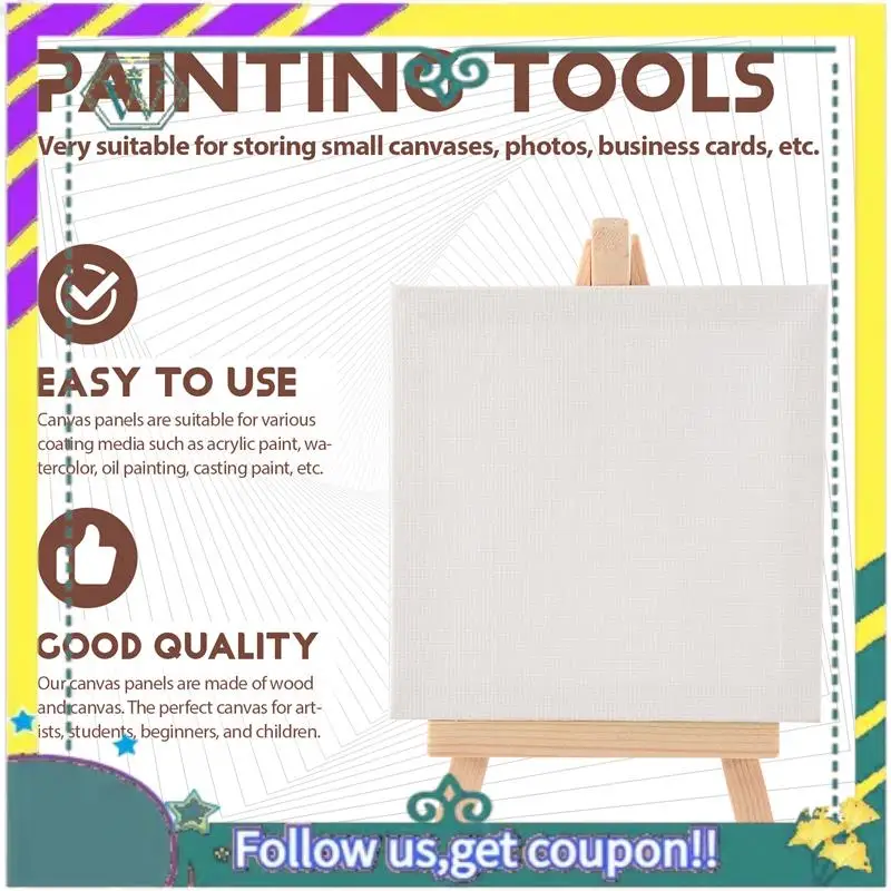 Nuevo Mini tablero de dibujo de lienzo de 20 piezas con caballete, Panel de lienzo de pintura, adecuado para suministros de fiesta de pintura artística - imagen 5