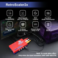 RetroScaler2x Convertidor AV a HDMI para PS2, N64, NES y Dreamcast