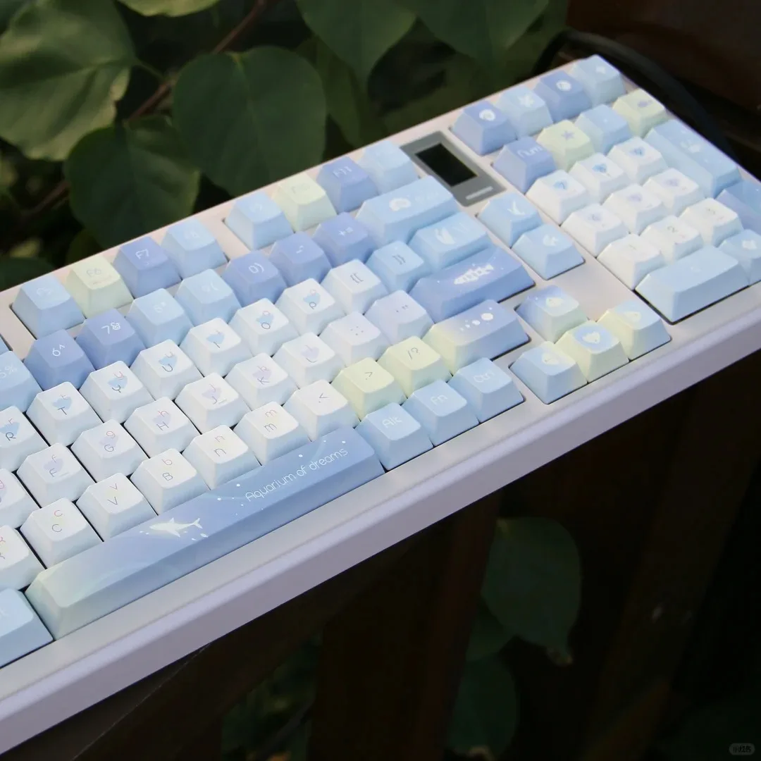 Aquarium of Dreams Blue Series Keycap PBT sublimación de cinco lados Cherry/QX3 Dolphin Whale Love Heart Element Fantasy Keycaps - imagen 3