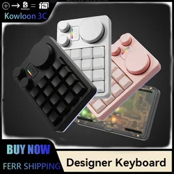 Teclado de diseño MMD KM16, teclado mecánico de tres perillas de aluminio, pintura de edición PS personalizada, 16 teclas CNC AE AU FR DW